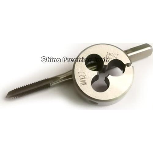 2pcs HSSE Metric thread tap and Die set M4 M4X0.7 M4X0.75 Fine screw Adjustable Split dies taps sets M4X0.5 M4X0.35 cut tools