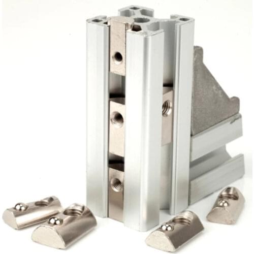 100PCS M20-3 M3 M3-20 Roll-in Spring T Nuts For 2020 Aluminum Profiles Groove 6