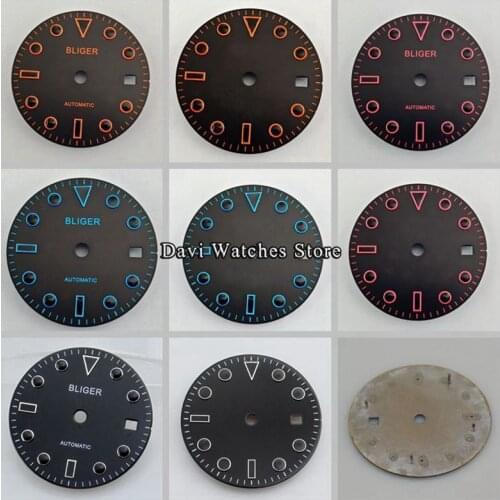 4 Styles Bliger Sterile 28.5mm Black Watch Dial Fit ETA 2824 2836 Miyota 8215 821A 8205 DG2813/3804 Automatic Movement