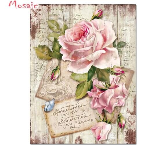 5D DIY round Diamond Painting rose Flower Diamond Mosaic Full Square Drill Picture Of Rhinestones Diamond Embroidery Home Decor