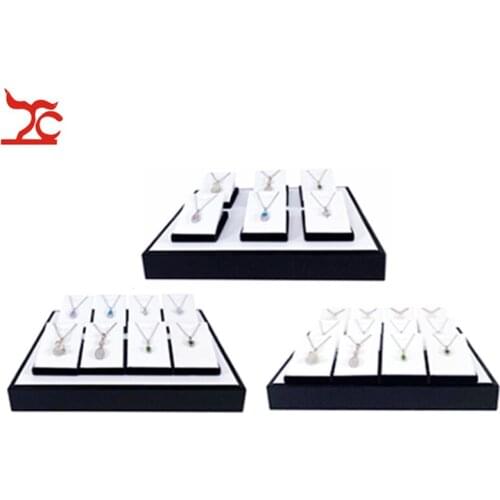 6/8/12 Pcs Pendante Jewelry Display Stand With Tray White Earring Organizer Case Necklace Jewelry Storage Showcase Box Tray