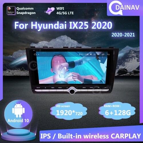 Android 10 Car GPS Navigation for Hyundai IX25 2020 2021 Car 128GB Multimedia Player Auto Radio Tape Recorder Stereo receiver