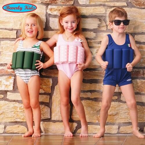 Beverly kids baby swimming wear junior floating swimsuit life vest UV protection suit baby infant swimming suit free shipping