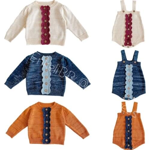 EnkeliBB Baby Girl Winter Knit Cardigan Toddler Cute Clothes Sets For Autumn Little Girl Vinatge Clothes