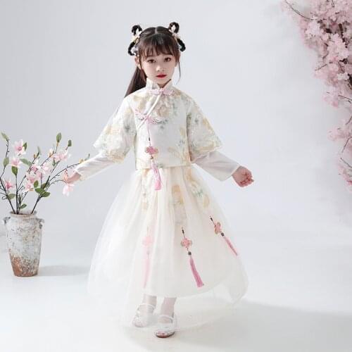 Baby Kids Pretty Birthday Dress Girls Embroidery Clothing Wedding Princess Dress Eveving Party Costume Chinese New Year Clothes