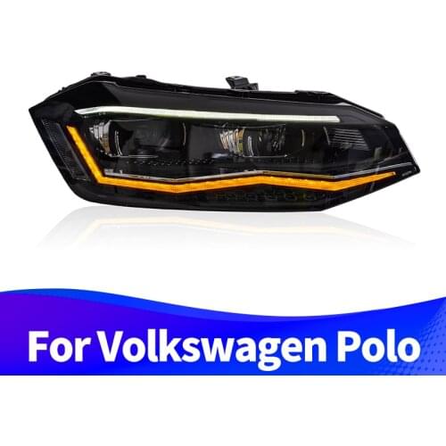 Headlight Assembly for Volkswagen Polo 2019-2020 LED DRL LED sequential turn signal LED high beam A touch of blue