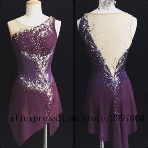 Purple Ice Skating Dress Girls Competition Women Figure Dresses Girls Figure Skating Dress New Ice Dresses 2018 Custom FG181
