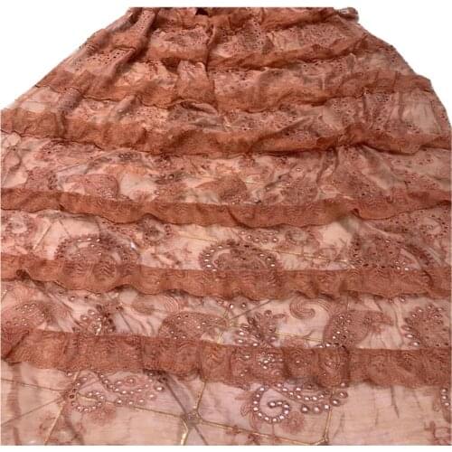 French Lace Fabric High Quality full pretty flowers African Tulle Embroidered for wedding dress CD-140