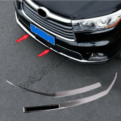 ABS Chrome Front Bumper Lid Grille Bottom Cover Trim For Toyota highlander 2015 2016 2017 2018