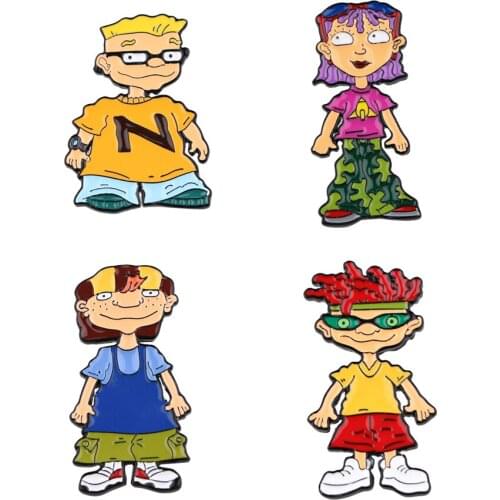 J2488 Funny Rocket Cartoon Metal Pins Enamel Brooches for Women Men Lapel Pin Backpack Badge Denim Pin