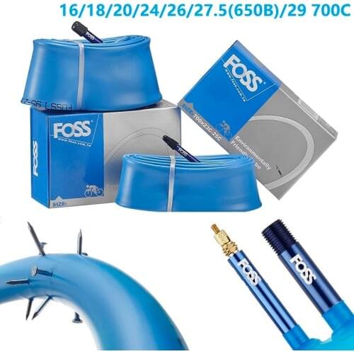 Foss Bicycle Inner Tube 16/18/20/24/26/27.5/29 " Inch 700C Tube Road Bicycle MTB Mountain / Folding Bike TPE Rubber Tube Taiwan