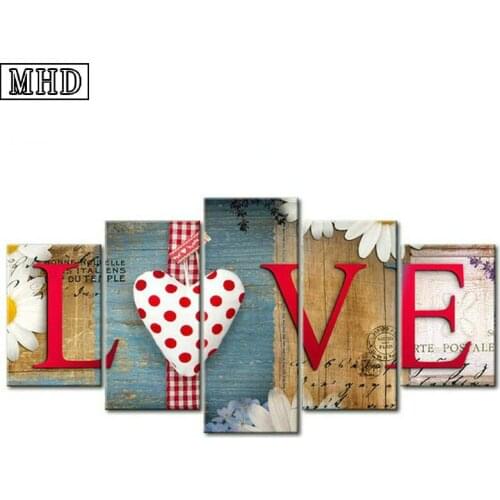 5 spell painting HOME&LOVE icon full round diamond painting full square drill diamond embroidery wall sticker 16 style