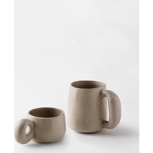 Ceramic Fat Handle Coffee Mug Home Creative Large Capacity Water Cup Retro Nordic Drinking Water Cup 600ml Breakfast Milk Mug