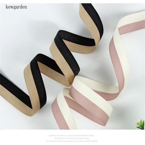 Kewgarden Handmade Tape Ribbons 1.5" 38mm 1" 25mm 16mm DIY Bow tie Brooch Cotton Satin Ribbon Accessories Packing Riband 20 Yard