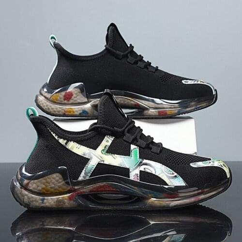 Men running shoes summer trend wild outdoor sports comfortable flying woven breathable mesh fashion non-slip casual shoes