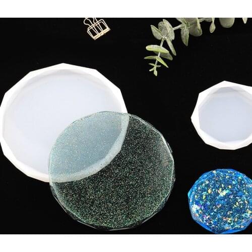 Round Tray Silicone Mold Candlestick Candle Holder Crafts Plaster Tray Molds For Office Decoration Gypsum Mould