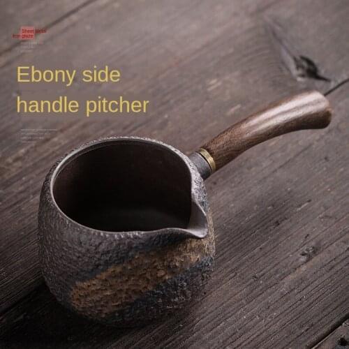 Blackwood Side Handle Pitcher Handmade Pottery Pitcher Tea Pitcher Gilt Iron Glaze Tea Pot Male Cup Fair Cup Tea Set Siteel
