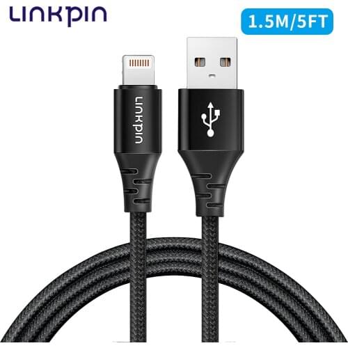 LINKPIN MFi USB Cable for iPhone 11 Pro X XS 8 2.4A Fast Charging Lightning Cable USB Data Cable USB Charge Cord Mobile Phone
