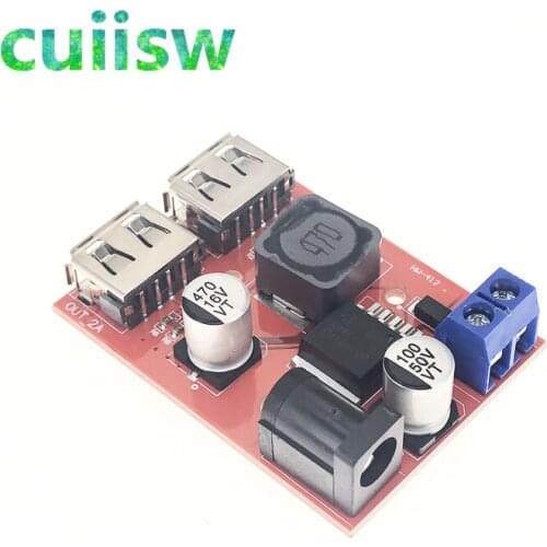 LM2596S Dual USB DC-DC 9V / 12V / 24V / 36V to Fixed Output 5V 3A Step Down Buck Converter Car Charger Solar Power Supply Module
