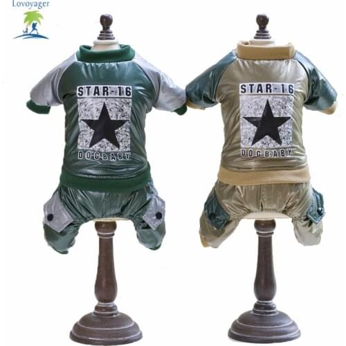 Lovoyager Cool Star Leather Pet Dog Clothes Winter Clothing For Small Dog Coats Jumpsuits for Chihuahua Dog Costumes