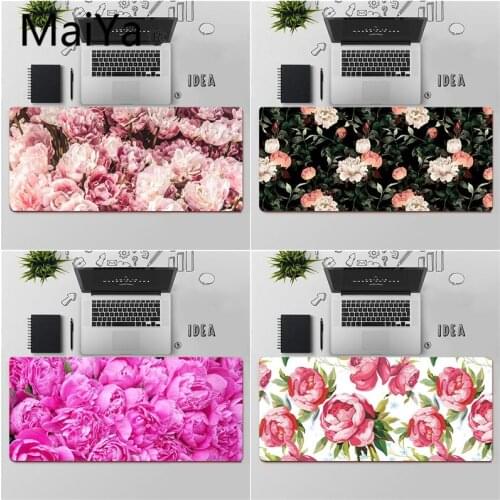 Maiya Top Quality Elegant Pink Purple Peony Flower Laptop Gaming Mice Mousepad Free Shipping Large Mouse Pad Keyboards Mat