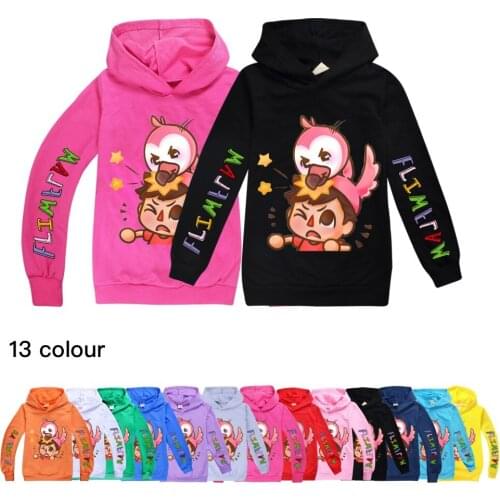 Fashion Flamingo Flim Flam Hoodie Kids Cute Animal Friends Clothes Baby Girls Sweatshirts Boys Long Sleeve Tops Casual Sweater