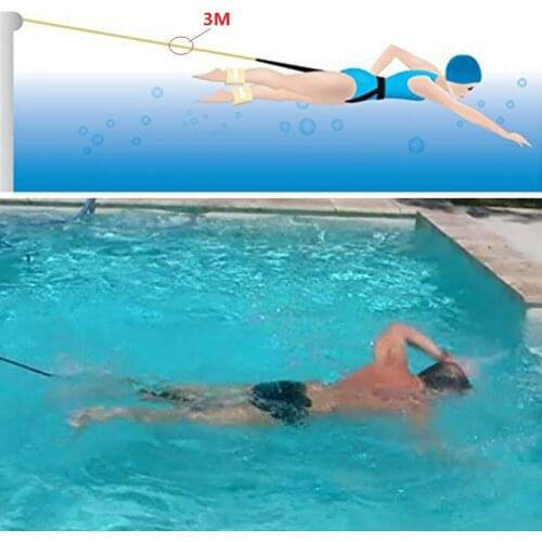 3.0M Swim Bungee Training Belt Set Cords Pool Swiming Training Resistance Belts Harness for Adult Kids Swim Training Excercise