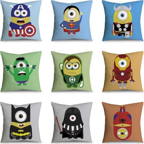 Cute Cartoon Hero Boy Cushion Cover Home Decoration 45X45CM Polyester Child Cushion Cover Sofa Bed Pillowcase Sofa Cushion
