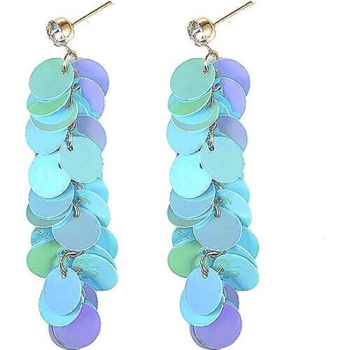 2020 New Elegant Drop Earrings Women Butterfly Shape Geometric Color Sequins Dangle Earrings Drop Earing Modern Female Jewelry