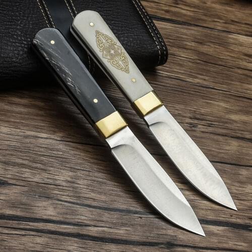 Fixed Blade Knife Hand forged high hardness steel straight knife, outdoor camping survival knife EDC tool Hunting knife