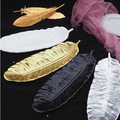 Feather Shape Silicone Mould Storage Box Resin Mold Diy Uv Epoxy Resin Mold for Diy Art Carfts Jewelry Making Resin Mold