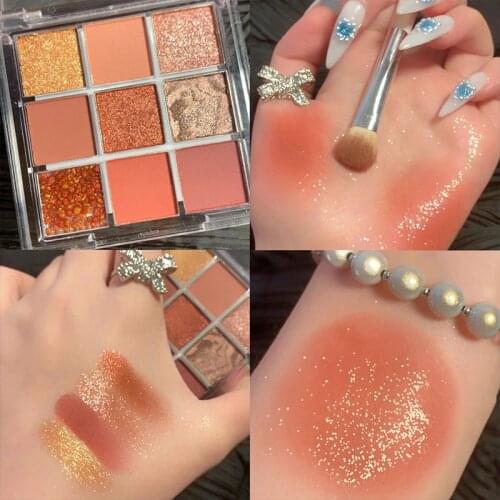 Eyeshadow Palette New 9 colors Glitter Pigment Eye Shadow Pallete Rose Gold Shine Eyeshadow Makeup Palette