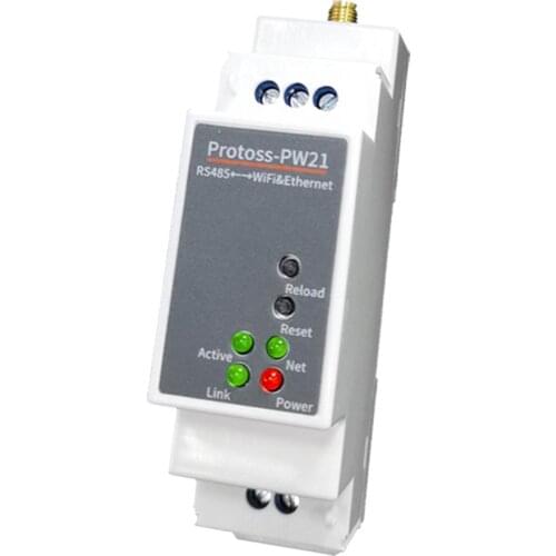 Protoss-PW21 RS485 Wired to Wifi Ethernet Wireless Serial Server Rail Mounting DTU Support Modbus TCP to RTU,Wi-Fi Conversion
