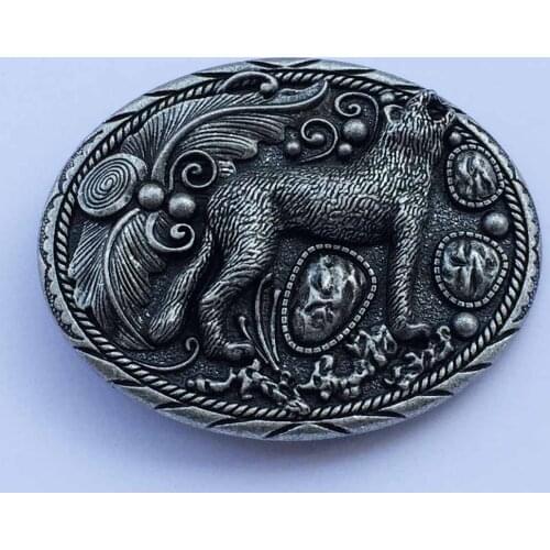 Hot Sale Western Style Cowboy And Cowgirl Silver Wolf & Eagle Belt Buckle