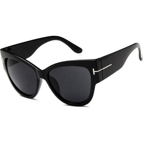 Sunglasses Women Luxury Designer T Fashion Black Cat Eye oversized Sunglasses Female Gradient Sun Glasses
