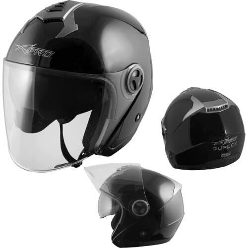 Jet motorcycle helmet Scooter ECE approved 22-05 sun visor Black