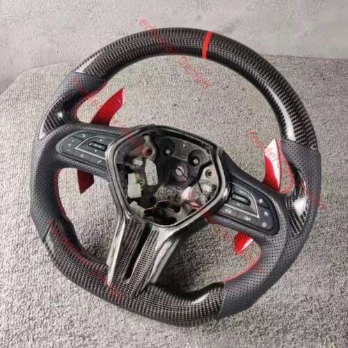 Cuatomized Real Carbon Fiber Sports Steering Wheel Alcantara Leather compatible for INFINITI Q50 Q60 2013-2020