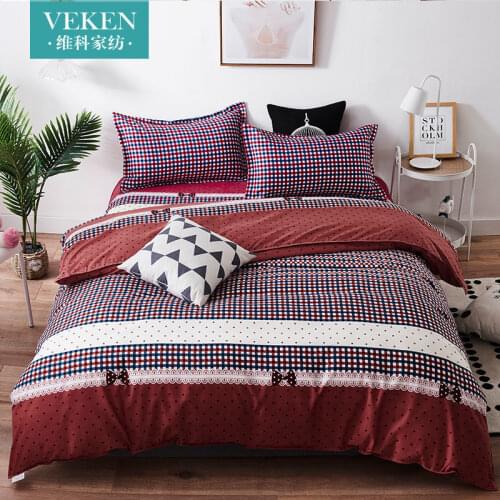 Quilt cover + pillowcase) 3-piece set of sanded and non-fading quilt cover, skin-friendly single double quilt cover
