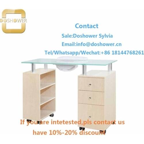 Manicure table salon furniture beauty with nail polish rack stand for vented nail table