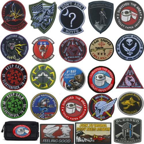 Tactical Patch Military Badge Aplique Embroidered Hook & Loop Emblem Patches Clothes Accessories