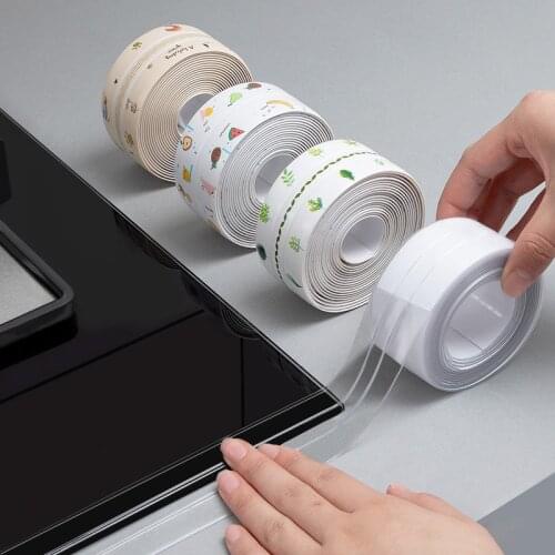 Kitchen Waterproof Tape Mould Proof Sink Bath Sealing Strip Tape Self Adhesive Anti-mold Seam Stickers Bathroom toilet Sticker