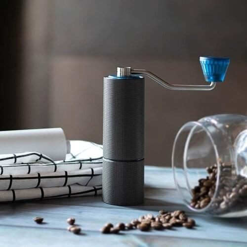 High quality Aluminum Manual Coffee Grinder Stainless Steel Portable Hand Machine Mill With Double Bearing Positioning