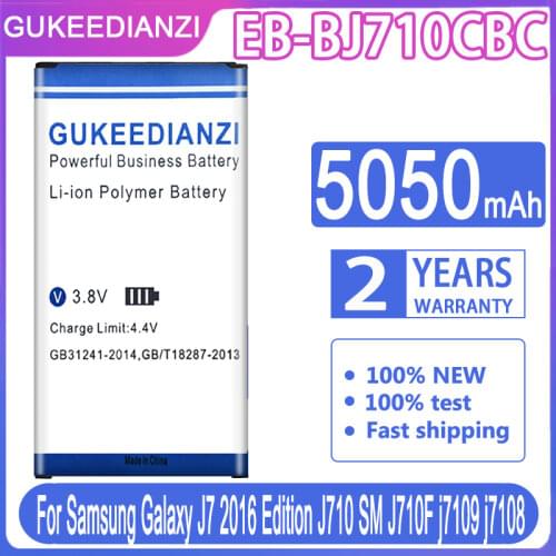 GUKEEDIANZI Battery EB-BJ710CBC 5050mAh For Samsung Galaxy J7 2016 Edition J710 SM J710F j7109 j7108 EB BJ710CBC