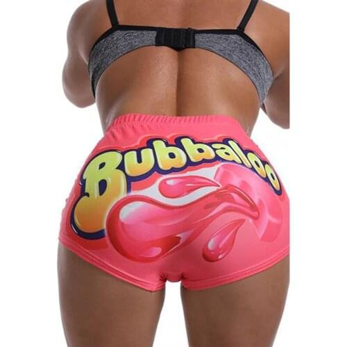 Women Sport Yoga Shorts Summer Casual Short Leggings Hot Sale Letter Print Elastic High Waist Tight-fitting Shorts Sports Bottom