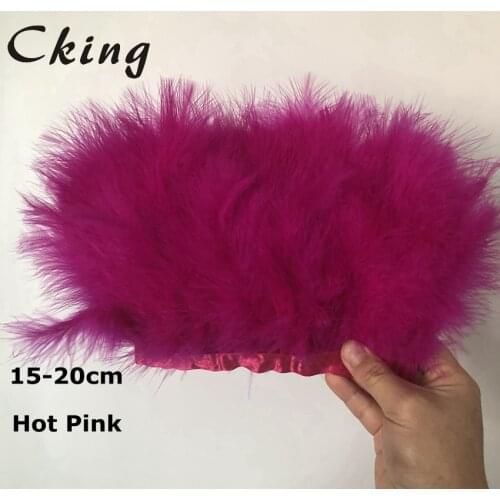 10Meters 15-20cm Natural Marabou turkey Feathers Trims Hot pink Dyed Turkey Feathers for Crafts Ribbon Wedding Decoration Plumas