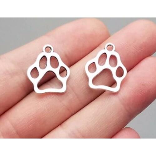 30pcs/lot--19x17mm, Antique silver plated/bronze plated dog paw charms,DIY supplies, Jewelry accessories