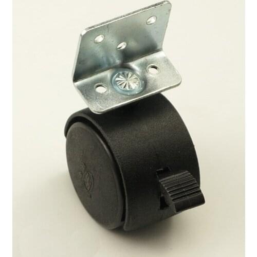 40mm Caster Wheel Black Plastic Replacement Angle Swivel Casters Office Chair Wheels Brake Furniture Wheels