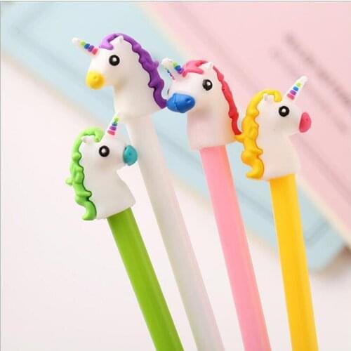 48pcs/lot Kawaii animal gel pen writing Papelaria 0.38mm black ink office school supplies Stationery wholesale G214