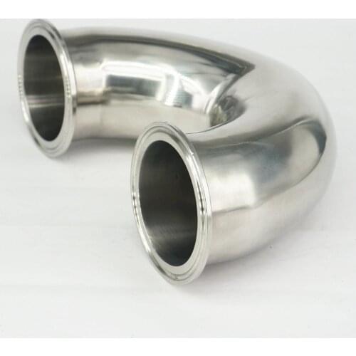 63mm O/D Fits Ferrule OD 77.5mm 304 Stainless Steel Sanitary Ferrule 180 Degree Bend Elbow Pipe Fitting For Homebrew