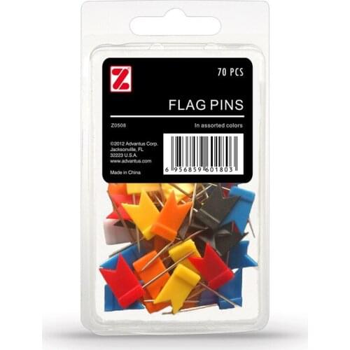 Colored Red Flag Map Pin Cork KT Board Labeling 70PCS